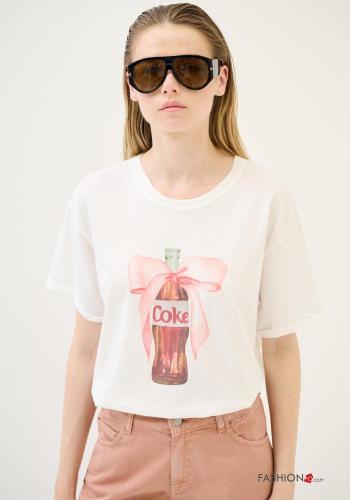 Patterned short sleeve crew neck Cotton T-shirt