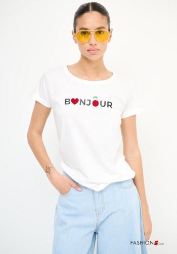 T-shirt in Cotone maniche corte girocollo Fantasia stampata - ph 1