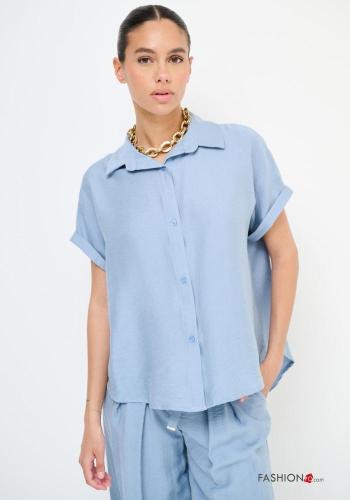 Camicia maniche corte con colletto con bottoni