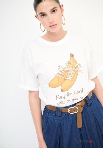 T-shirt in Cotone Fantasia stampata