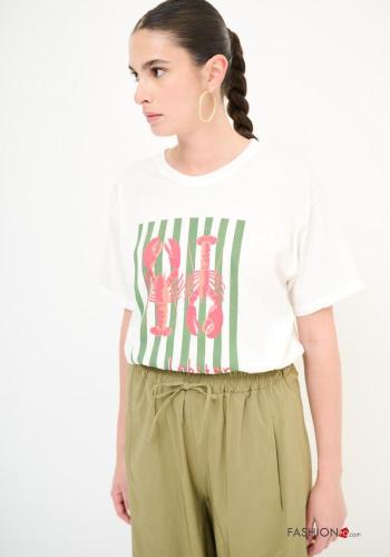 T-shirt in Cotone Fantasia stampata