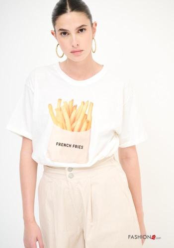 T-shirt em Algodão Padrão Estampado - ph 1
