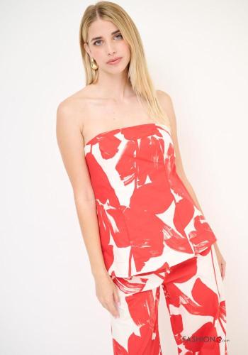 Top in Cotone Fantasia floreale