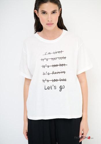 T-shirt in Cotone Fantasia stampata