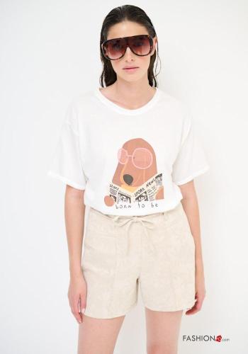 T-shirt in Cotone Fantasia stampata