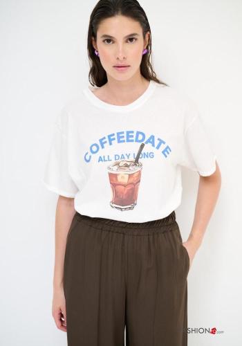 T-shirt in Cotone Fantasia stampata