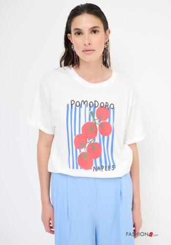 T-shirt in Cotone Fantasia stampata