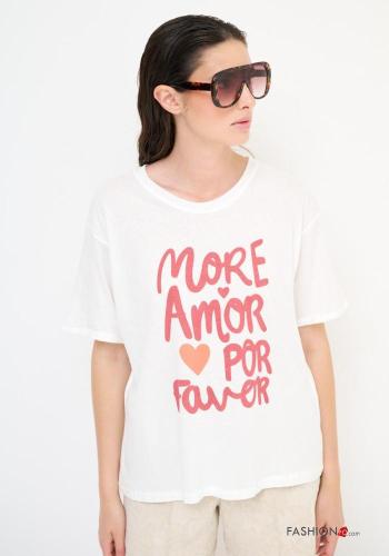 T-shirt in Cotone Fantasia stampata