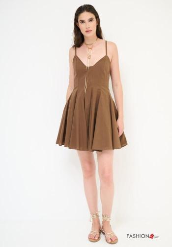 backless Cotton Dress plunging neckline