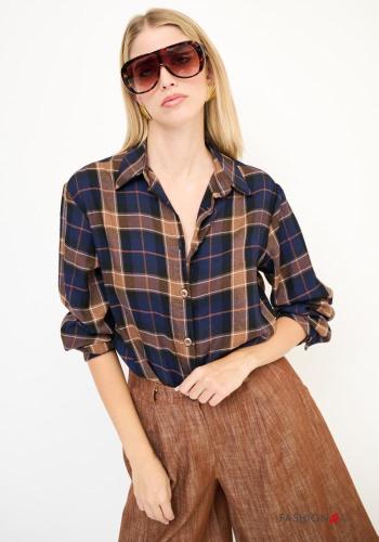 Camicia maniche lunghe con colletto Fantasia tartan con bottoni