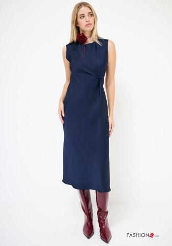 ärmellos u-boot ausschnitt Kleid mit knoten mit schlitz