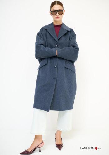 Abrigo con botones con bolsillos