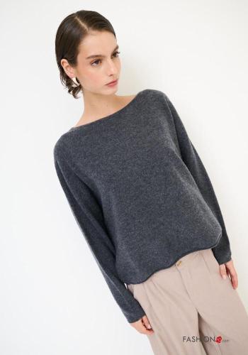 Pull en Mélange de Cachemire manches longues