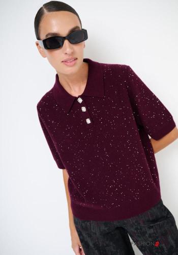 kurze ärmel Poloshirt aus Kaschmir-Mischung mit Knöpfen - ph 1
