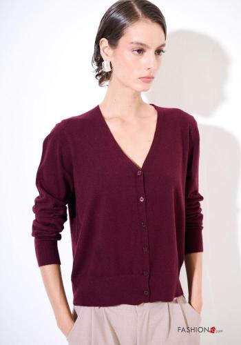 Strickjacke mit V-Ausschnitt
