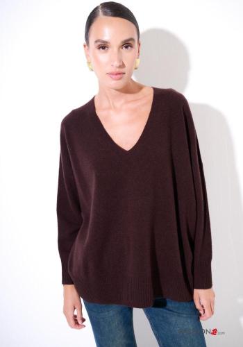 Maglione in Misto Cashmere scollo a V