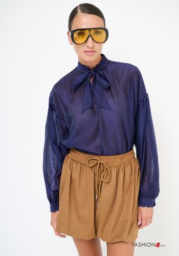 Blusa maniche lunghe con fiocco