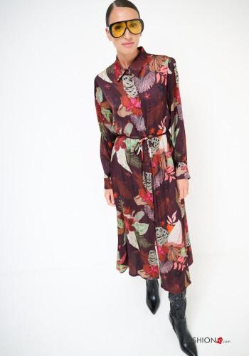 Blumenmuster Blusenkleid
