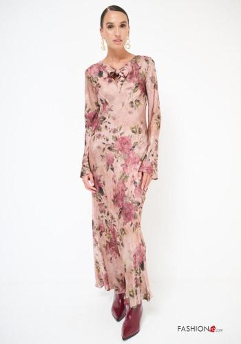 Blumenmuster Meerjungfrau-Stil Kleid mit Schleife