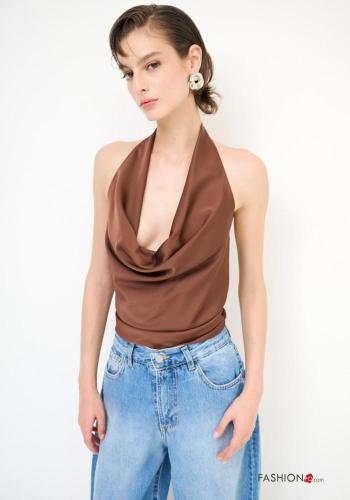 adjustable backless Top with bow plunging neckline - ph 1