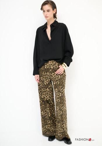 Jeans in Cotone Fantasia animalier