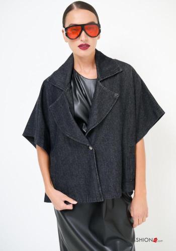 Denim Poncho aus Baumwolle