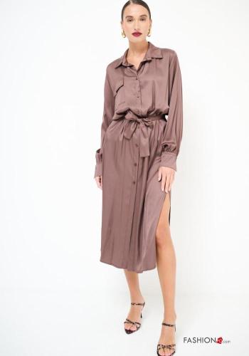 Shirt dress with belt