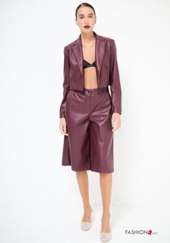 faux leather Bermuda