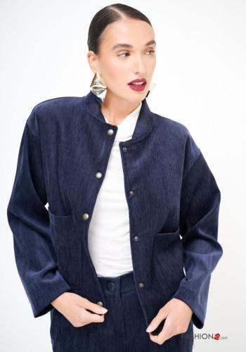 Bomber maniche lunghe con bottoni con tasche