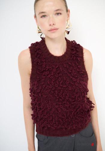 sleeveless crew neck Wool Mix Sweater - ph 1