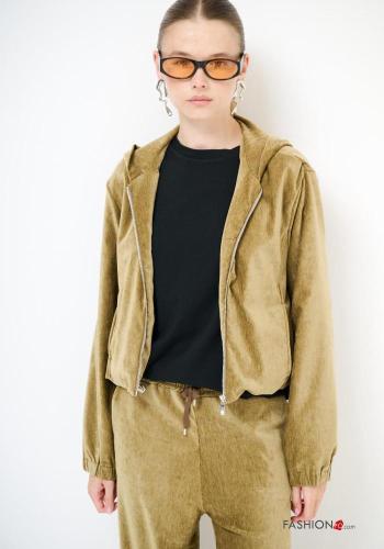 Sweatshirt manches longues avec fermeture éclair à capuche