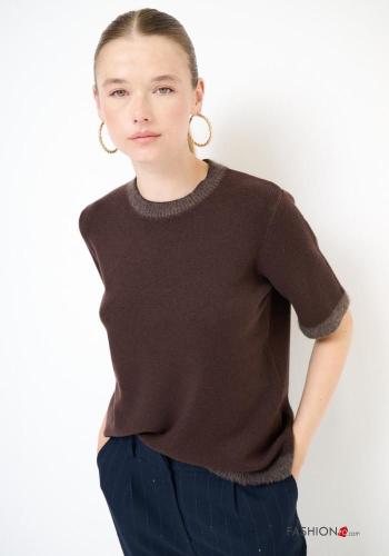 Maglione maniche corte girocollo