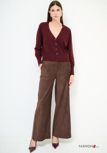 Pantalone wide leg con tasche con bottoni con zip - ph 1