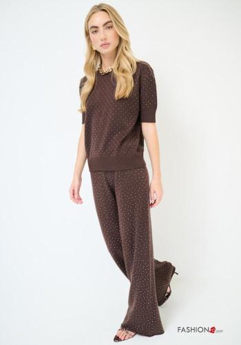 Pantalone wide leg con elastico