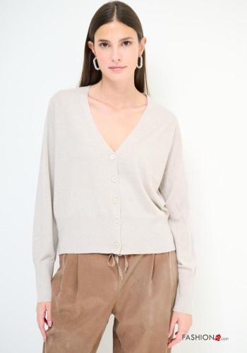 Cardigan in Misto Lana maniche lunghe con bottoni scollo a V