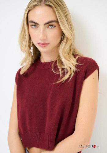 Maglione senza maniche girocollo