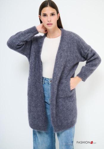 Gilet en Mélange de Laine manches longues avec poches