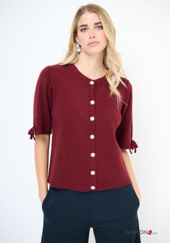 short sleeve crew neck Cardigan with buttons - ph 1
