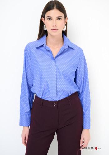 Patterned long sleeve with collar Cotton Shirt with buttons - ph 1