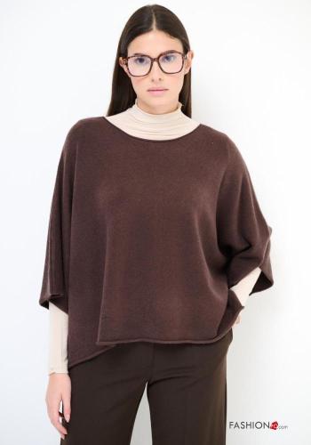 Oversize u-boot ausschnitt Strickpullover 3/4 ärmel - ph 1