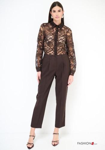 Pantalone pizzo con tasche con bottoni con zip - ph 1