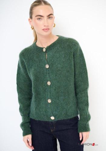Cardigan in Misto Lana maniche lunghe girocollo con bottoni - ph 1