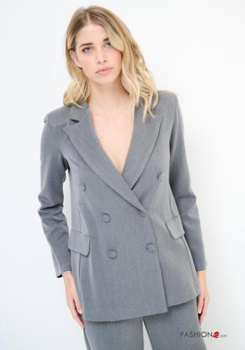 double-breasted long sleeve Blazer with buttons - ph 1