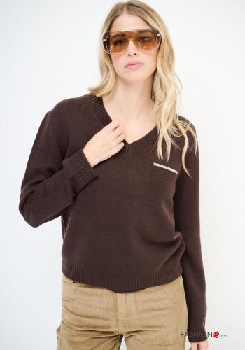 Maglione in Lana maniche lunghe scollo a V - ph 1