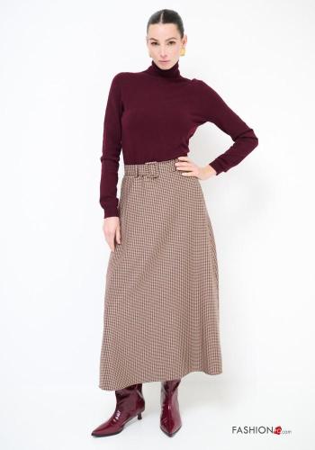 Gonna vita alta Fantasia geometrica con cintura - ph 1