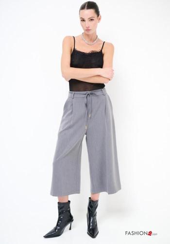 Bermuda wide leg con cintura in stoffa