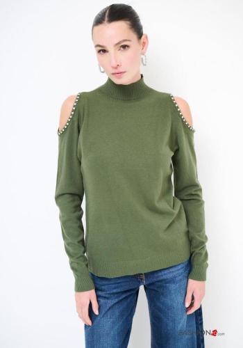 long sleeve Sweater Rollneck with rhinestones - ph 1