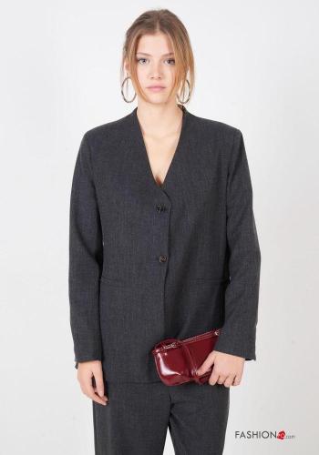 Blazer manga comprida com botões gola V - ph 1