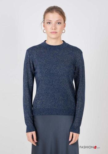 long sleeve crew neck lurex Sweater - ph 1