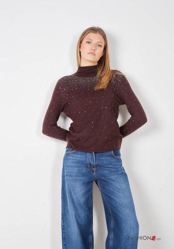 Jersey Cuello de Tortuga con brillantes